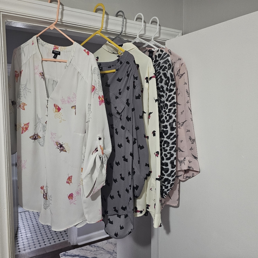 Torrid Harper and Georgette blouses